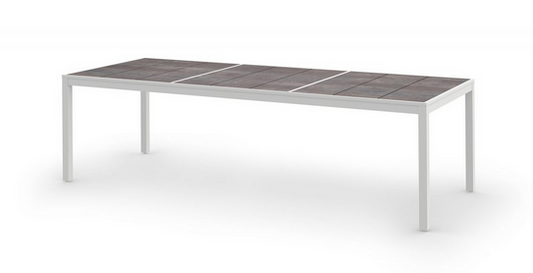 ALLUX 107x40 DINING TABLE / PREM PC ALUM / HPL TOP