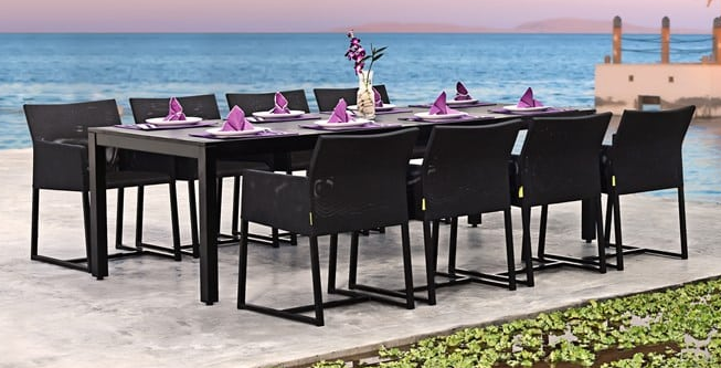 ALLUX 107x40 DINING TABLE / PREM PC ALUM / HPL TOP