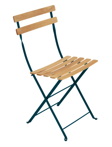 BISTRO NATURAL WOOD CHAIR / PC STEEL (sold in sets of 2)