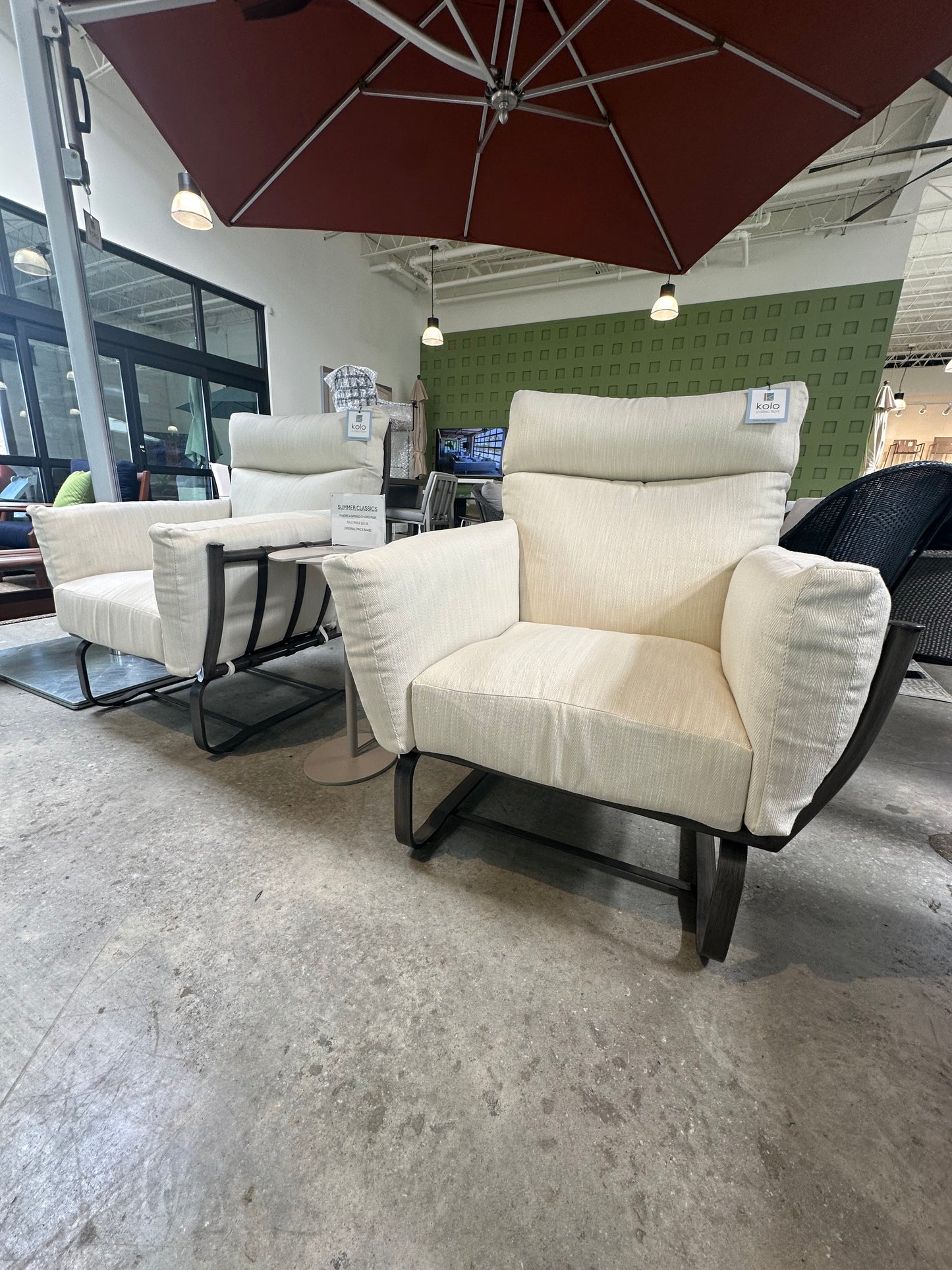 SUMMER CLASSICS MAJORCA ALUMINUM SPRING LOUNGE CHAIR - PAIR