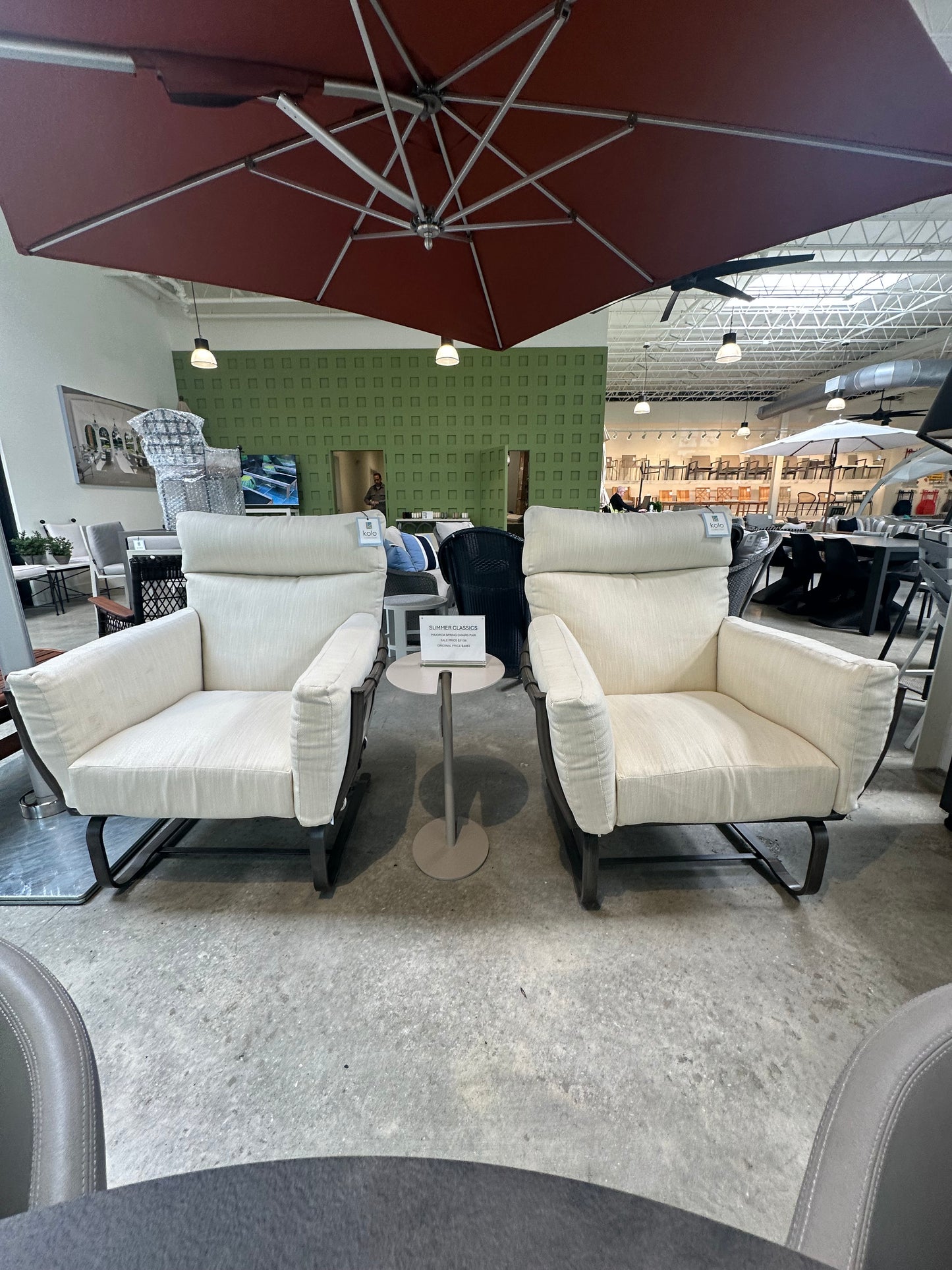 SUMMER CLASSICS MAJORCA ALUMINUM SPRING LOUNGE CHAIR - PAIR