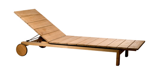 KOS TEAK LOUNGER, ADJUSTABLE