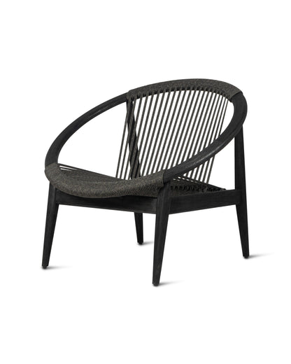 FRIDA LOUNGE CHAIR BLACK STAINED BRUSHED TEAK / ONYX BLACK ROPE - Kolo Collection