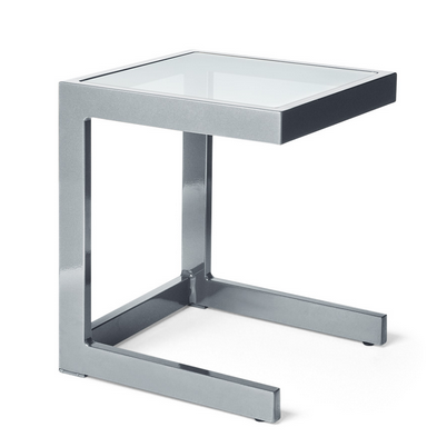 BLEAU LOW CEE SIDE TABLE 18" CLEAR GLASS