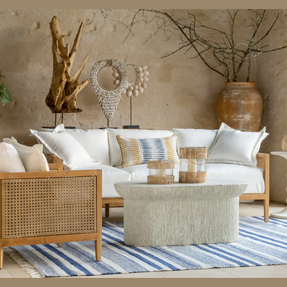 PLAYA SOFA NATURAL TEAK/RAFFIA - DREAM/GRADE A/NO WELT