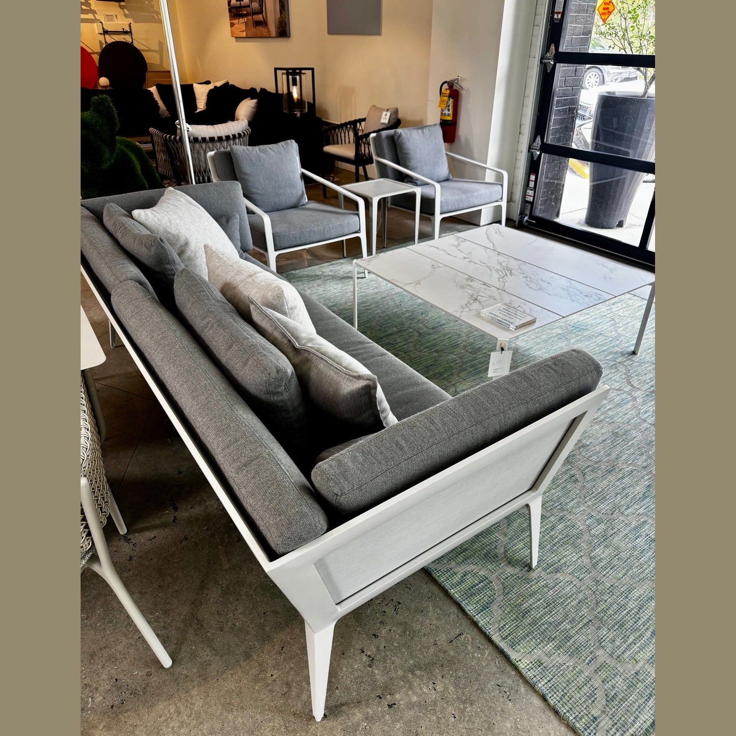 BROWN JORDAN STILL SOFA + TWO LOUNGE CHAIRS