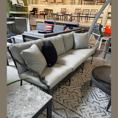 BROWN JORDAN VENETIAN SOFA + TWO LOUNGE CHAIRS