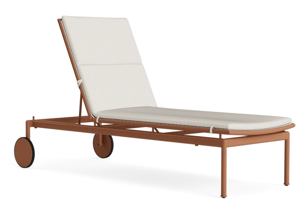 SONORA CUSHION STACKABLE CHAISE LOUNGE CHAIR W/ WHEELS GRADE F