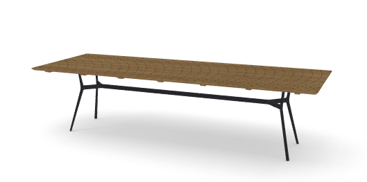 BRANCH 118 INCH RECT DINING TABLE / PC ALUMINUM / TEAK TOP